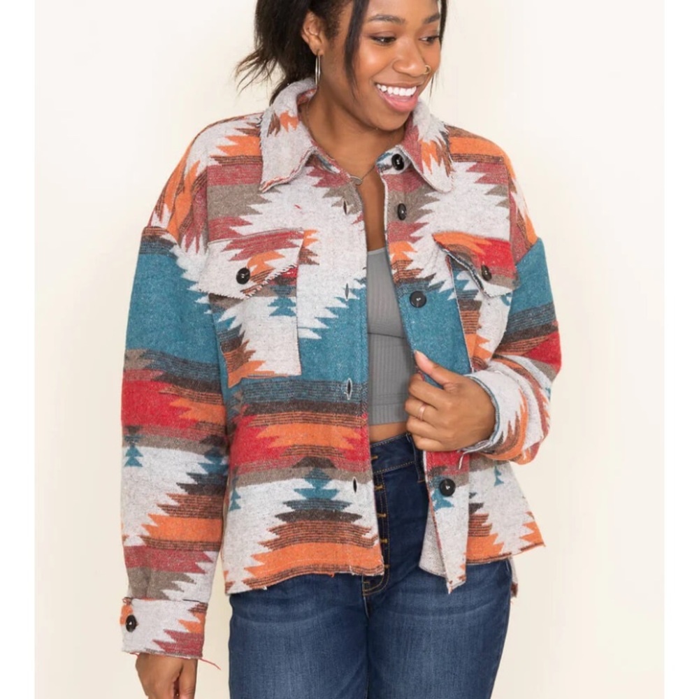 La Miel Aztec Patterned Jacket